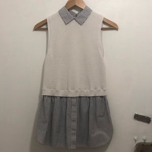 Club Monaco Sleeveless Sweater Collared Shirt